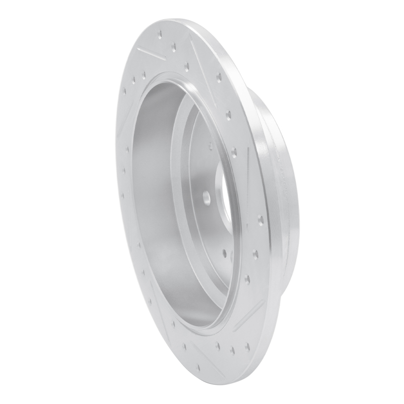 Honda Odyssey Brake Rotor (1) - Rear Left - R1 Concepts - Drilled & Slotted - Silver - `05-`10